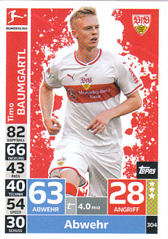 Timo Baumgartl VfB Stuttgart 2018/19 Topps MA Bundesliga #304